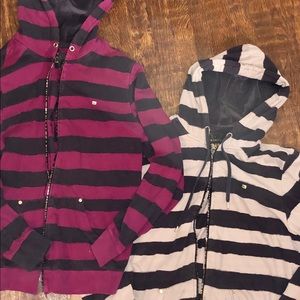 2 Quicksilver Zip-up Hoodies